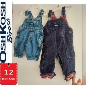 🎁 10/$25 Overall bibs bundle of two, size small / 12 months